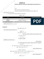 Notes Method of Undetermined Coefficients M.U.C.