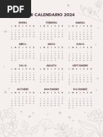 Documento A4 Calendario Anual 2024 Elegante Beige