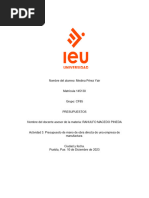 Actividad 3. Presupuesto de Mano de Obra Directa de Una Empresa de Manufactura