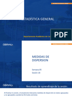 Estadística General Semana 05 Sesión 10 2023-2 Medidas de Dispersion