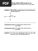 Lesson 3-2 Special Angle Pairs