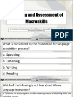 Teaching and Assessment of Macroskills