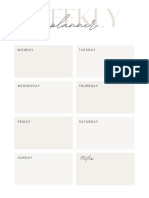 White Minimalist Weekly Planner