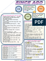 WORKSHEETS PREPOSITIONS OF TIME For, Since, Ago Page 1b Cycle 5 2023