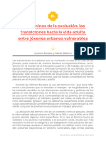 Los Caminos de La Exclusión, Las Transiciones Hacia La Vida Adulta Entre Jóvenes Urbanos Vulnerables