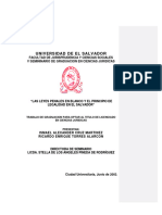 Las Leyes Penales en Blanco y El Principio de Legalidad en El Salvador