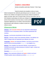 Chapitre 5 Calcul Littéral