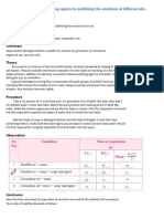 Study of The Role of Emulsifying Agents in Stabilizing The Emulsion of Different Oils