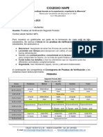 Circular Nº7 Pruebas de Verificación Segundo Periodo 2023