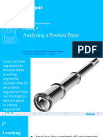 EAP 11 - 12 - UNIT 9 - LESSON 3 - Analyzing A Position Paper