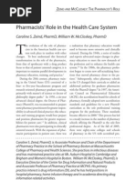 Pharmacist Role in Health Care System