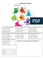 Describing Monsters Reading Comprehension Exercises Writing Creative W - 101468