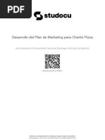 Desarrollo Del Plan de Marketing para Charlie Pizza