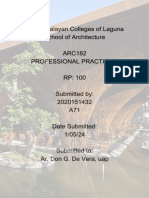 Mapua Malayan Colleges of Laguna School of Architecture ARC106P ARCHITECTURAL DESIGN 7 RE 100 Submitted by 2020151432 A71 Date Submitted 090723 Submitted To Ar. Don G. de Vera, Uap