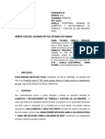 Demanda de Alimentos y Reconocimiento de Tenencia y Custodia de Las Menores