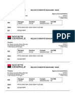 Relevé D'Identité Bancaire / Iban: 30003 04120 00050441250 68 FR76 3000 3041 2000 0504 4125 068 Sogefrpp