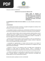 Decreto #47.112 de 05 de Junho de 2020 - Dispõe Sobre As Medidas de Enfrentamento Da Propagação Do Novo Coronavírus (Covid-19)