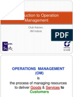 Introduction To Operation Management: Club Kaizen, IIM Indore