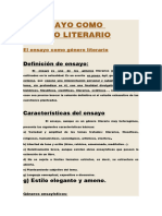 El Ensayo Como Género Literario