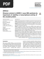 Missense Variants in ANKRD11 Cause KBG Syndrome by Impairment - 2022 - Genetics