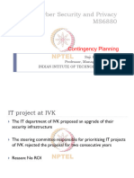 Cyber Security and Privacy MS6880: Contingency Planning