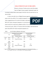 Sample Table of Results and Interpretation