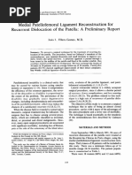 Medial Patellofemoral Ligament Reconstruction For Recurrent Dislocation of The Patella: A Preliminary Report