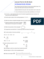 PreAlgebra Placement Test2