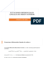 Ecuaciones Diferenciales de Orden Superior. Fórmula de Abel