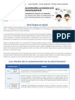 Aire Limpio Es Salud: Reconocemos Los Problemas Ambientales y Su Impacto en La Salud de Las Personas (Parte II)