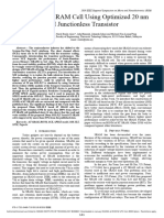 Design of 6T SRAM Cell Using Optimized 20 NM SOI Junctionless Transistor