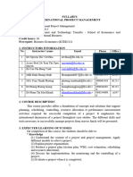 Syllabus International Project Management TMAE315