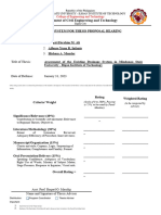 Form 3 Rating System For Thesis Proposal Hearing