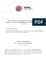 Protection Du Corps Humain Et Préservation de La Nature: Vers Une Redéfinition Des Droits Fondamentaux