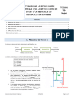 TCCL01 TD Sujet - Déterminer La Loi Entrée-Sortie Cinématique Et La Loi Entrée-Sortie en Effort D'un Réducteur Ou Multiplicateur de Vitesse