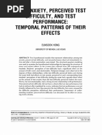 Test Anxiety, Perceived Test Difficulty, and Test Performance: Temporal Patterns of Their Effects