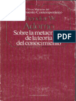 ADORNO-Metacrítica Teoría Conocimiento