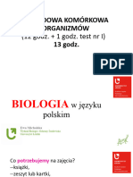 Zajęcia 1 - I - 2 - Cytologia - BIOLOGIA W Języku Polskim