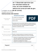 Examen - (APEB1-15%) Taller 1 - Desarrollar Ejercicios Que Permitan Determinar Velocidad Máxima de Circulación en Curvas