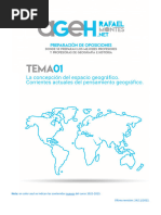 Tema 01. La Concepcion Del Espacio Geografico. Corrientes Actuales Del Pensamiento Geografico.