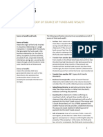 Examples of Acceptable Source of Funds and Wealth