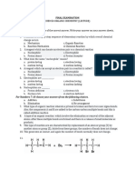 Final Exam Chem 50 Organic Chemistry