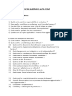 Fiche de Questions Auto-Ecole 2023