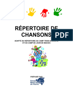 Repertoire de Chansons Version 2016