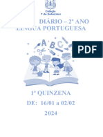 Planejamento Diário de Língua Portuguesa - 2º Ano - 1 Etapa 2024 (11 A 29.03)