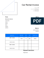 Car Rental Invoice Template Word