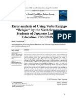 Error Analysis of Using Verbs Ruigigo "Belajar" by The Sixth Semester Students of Japanese Language Education FBS UNIMA