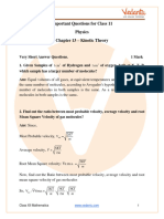 CBSE Class 11 Physics Chapter 13 - Kinetic Theory Important Questions 2023-24