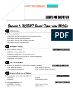 Exercise 1: Ncert Based Topic-Wise MCQS: Laws of Motion