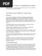 ORTEGA Y GASSET. La Rebelión de Las Masas. Co.